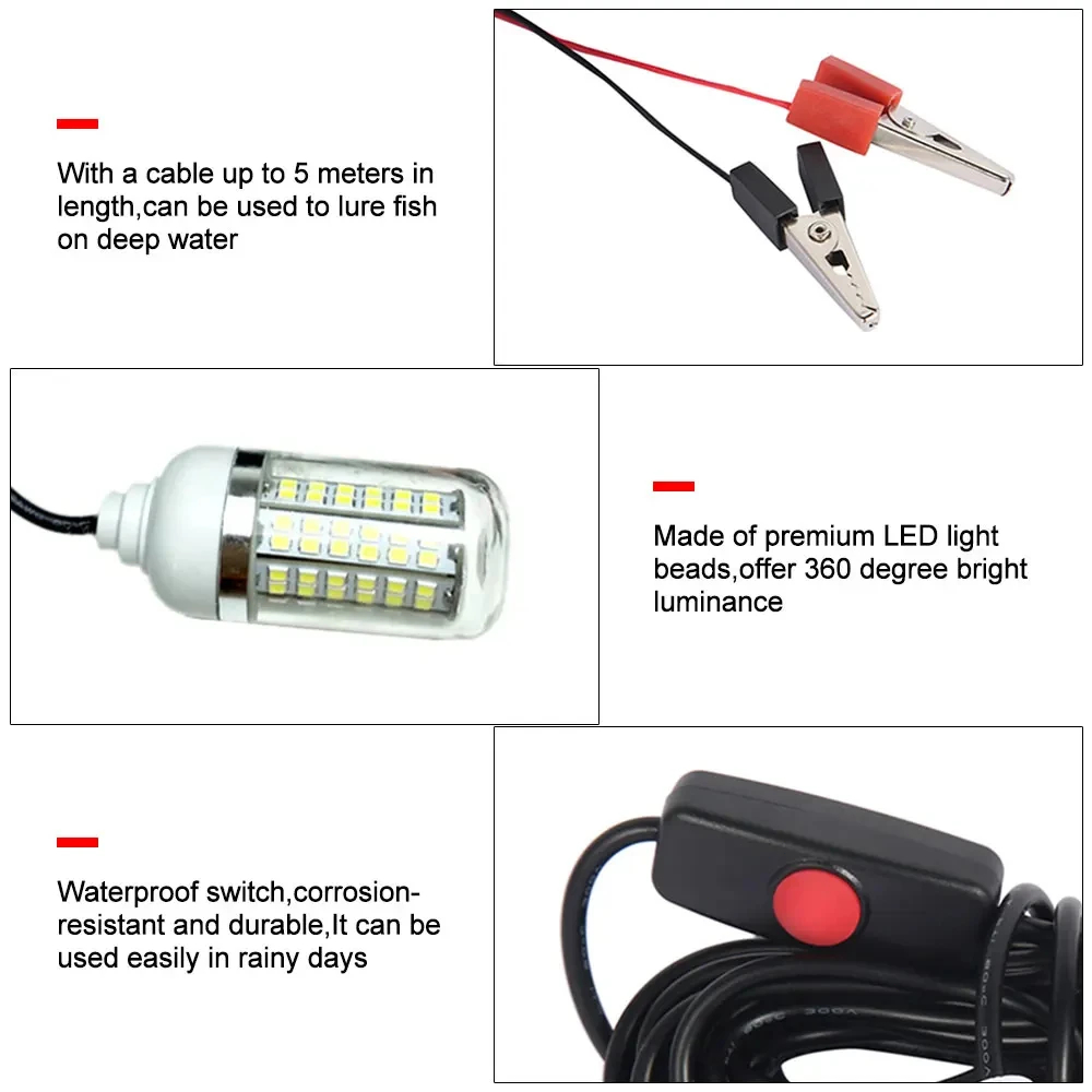 12V Underwater Lamp 15W 108 LE - Fishing Boat Depth Finder 评论和价格