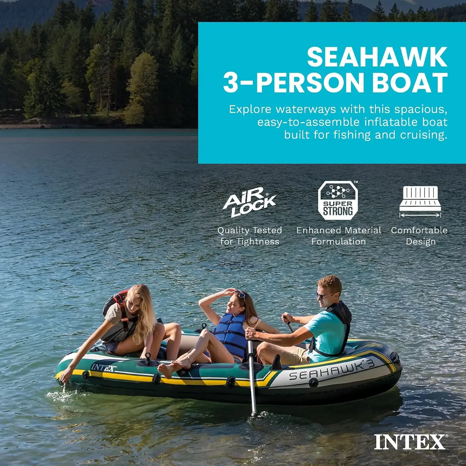 INTEX 66332EP Seahawk 2 Inflat - Fishing Boat Aluminum 评论和价格