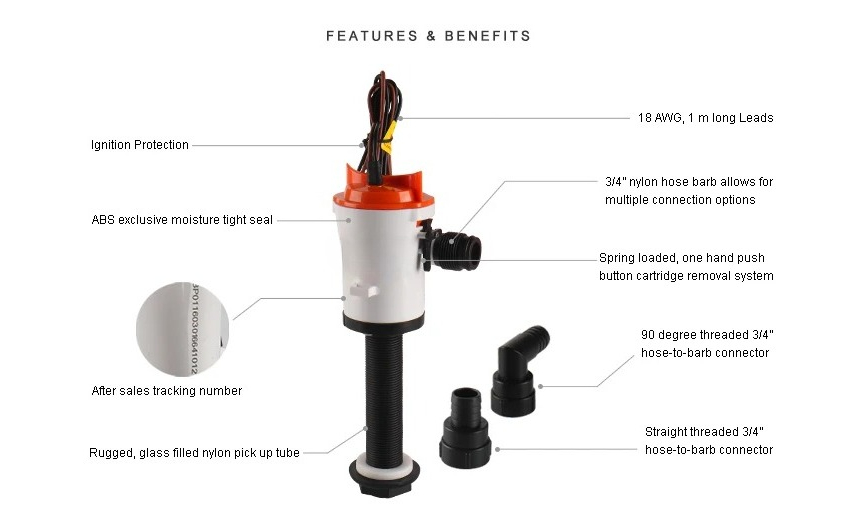 Seaflo 12v Dc 350Gph  Fish Tan - Fishing Boat Bilge Pump 评论和价格